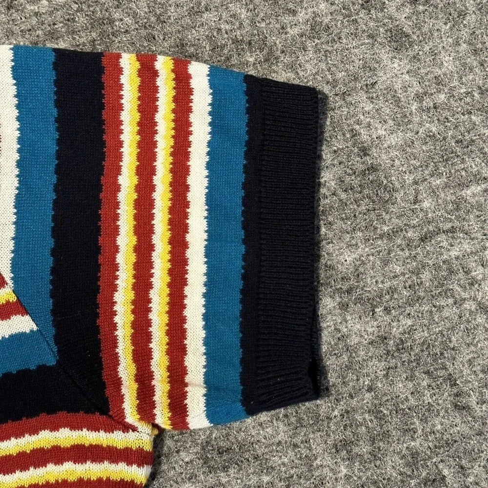 AMBSN California Polo Shirt Mens Medium Striped Knit Polo Cali West Coast - Picture 4 of 15